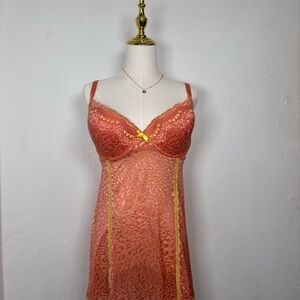 passion forever pink & yellow y2k lingerie bra cheetah print fairycore lace bow